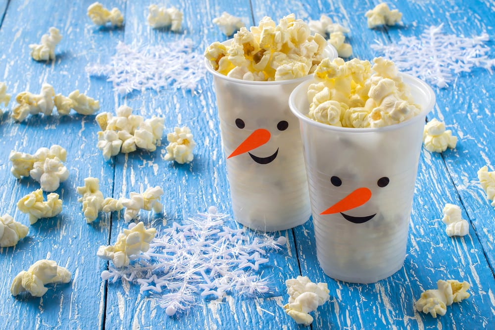 Popcorn sneeuwpoppen