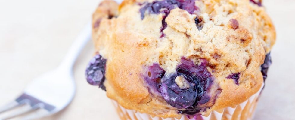 Blauwe bessen muffin
