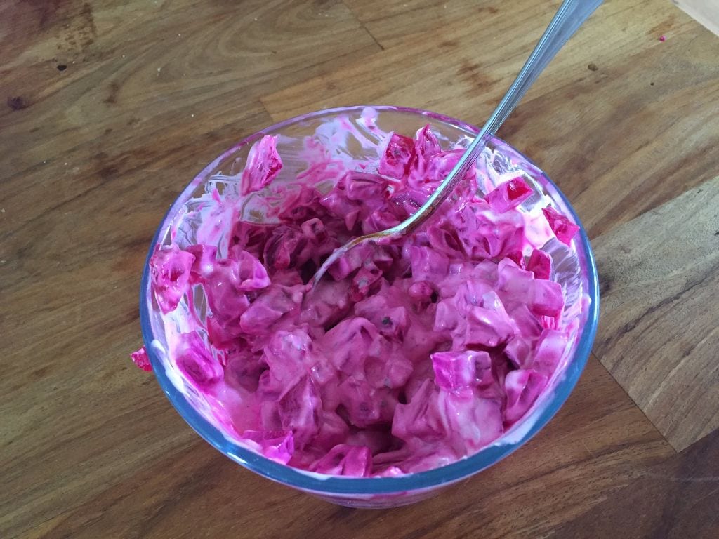 Recept rode bietensalade met Griekse yoghurt
